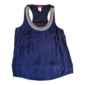Panhandle Slim Embroidered Tank Top Blue Racerback Sleeveless‎ Size Small